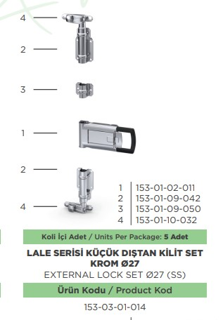 KAPALI KASA ARKA KAPI KUCUK KILIT TK KOMPLE KROM